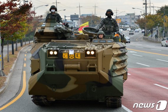 해병대 1사단 KAAV 한국형 상륙돌격장갑차)부대. 2020.10.21/뉴스1 © News1 최창호 기자