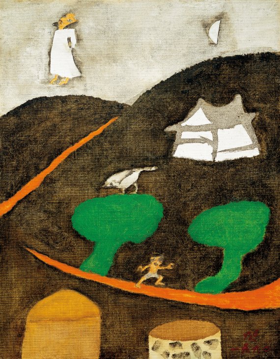 장욱진, 밤과 노인, 1990, 40.9×31.8cm /사진=현대화랑