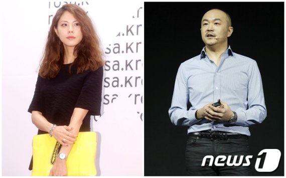 박지윤(왼쪽)과 조수용 대표 © 뉴스1 /사진=뉴스1