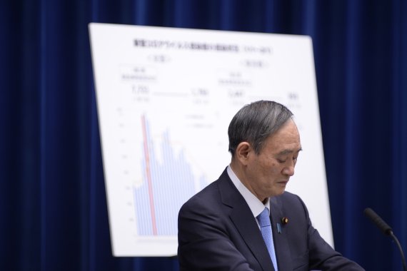 스가 요시히데 일본 총리. AP뉴시스