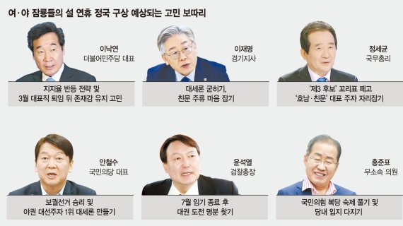 독주냐 반전이냐… 대선 판 좌우할 잠룡들의 ‘설 구상’