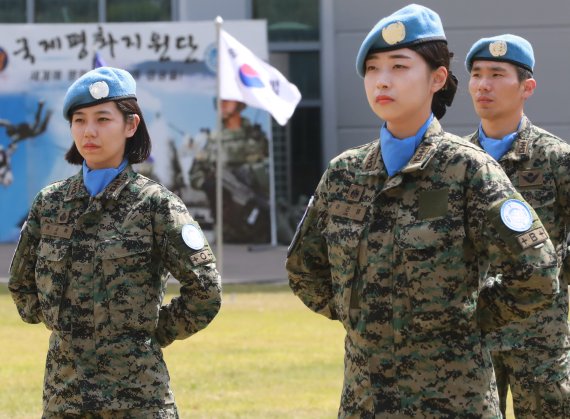 지난 2019년 7월 인천시 계양구 국제평화지원단에서 열린 한빛부대 11진 환송식.(자료사진) 2019.7.8/뉴스1