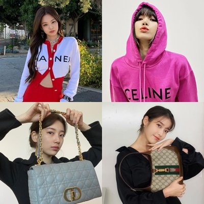 왼쪽 위부터 시계방향 블랙핑크 제니·블랙핑크 리사·아이유·수지 공식 인스타그램© 뉴스1