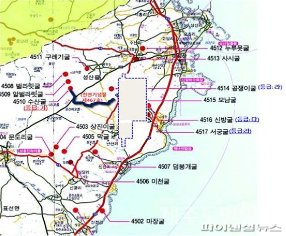 서귀포시 성산읍 제주 제2공항 예정지 부근 지도. /사진=fnDB