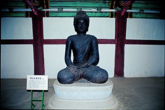 고려박물관 제3전시관에 전시돼 있는 국보유적 적조사쇠부처(적조철조여래좌상). (미디어한국학 제공) 2021.02.13.© 뉴스1