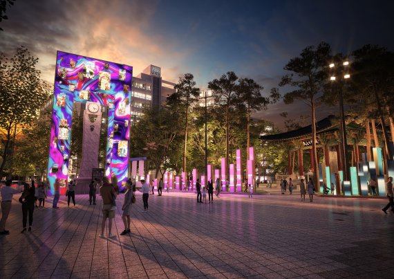 광주 공동체 삶을 빛으로 보여주는 미디어아트 창의벨트 1권역 조감도.(광주시 제공)2021.2.23/뉴스1 © News1