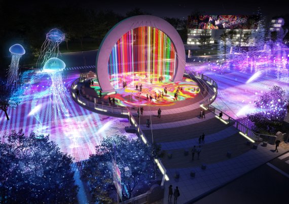 광주 공동체 삶을 빛으로 보여주는 미디어아트창의벨트 2권역 조감도.(광주시 제공)2021.2.23/뉴스1 © News1