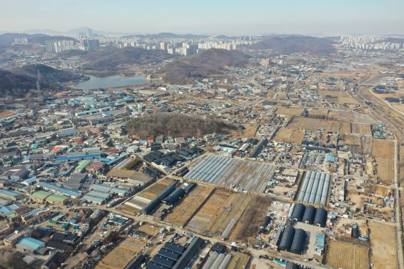 지난 24일 국토교통부가 신규 공공택지로 지정한 경기도 광명·시흥 지구 일대 전경. /사진=뉴스1