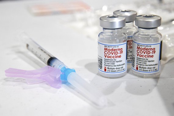 지난 1월9일 미 펜실베이니아주 트루프에서 촬영한 모더나의 신종 코로나바이러스 감염증(코로나19) 백신 사진. 뉴시스