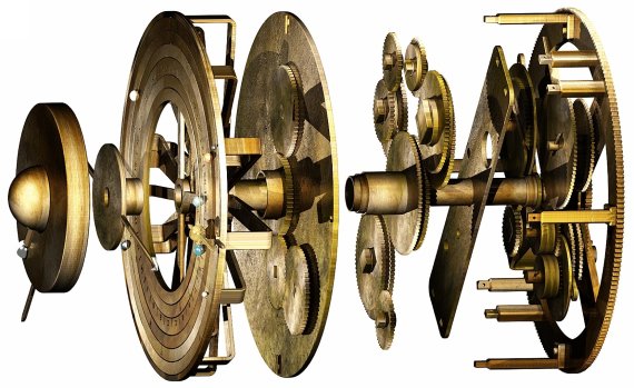 유니버시티 칼리지 런던(UCL) 연구진이 안티키테라 기계장치를 복원한 분해 모델. UCL 제공