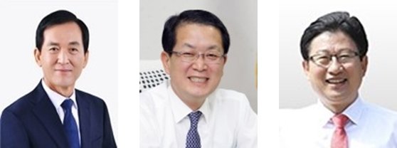 4·7울산 남구청장 재선거 출마 후보(왼쪽부터) 기호 1번 더불어민주당 김석겸, 기호 2번 국민의힘 서동욱, 기호 6번 진보당 김진석 /사진=fnDB