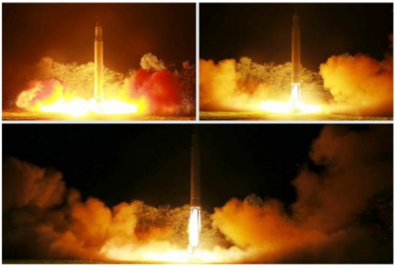 북한의 대륙간탄도미사일(ICBM) '화성-14형' 시험발사 (노동신문) 2017.7.29/뉴스1 © News1 민경석 기자