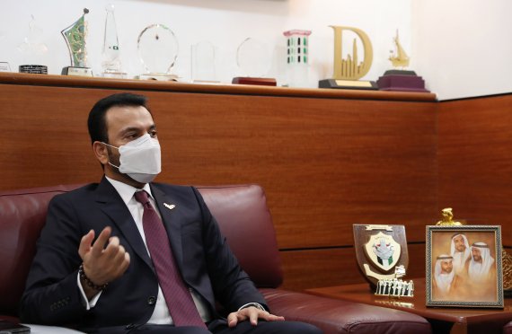 압둘라 사이프 알 누아이미(Abdullah Saif Al Nuaimi) 주한UAE 대사가 29일 오후 서울 용산구 한남동 주한아랍에미리트(UAE) 대사관에서 뉴스1과 인터뷰를 하고 있다. 2021.3.29/뉴스1 © News1 박정호 기자