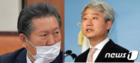 정청래 더불어민주당 의원(왼쪽)과 김근식 경남대 교수 / 사진=뉴스1