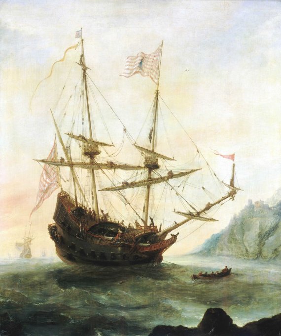 15세기 대양을 누비던 캐랙선. 범선의 한 종류로 콜롬부스도 베라짜노도 당시 이같은 형태의 배를 타고 대서양을 건넜다.