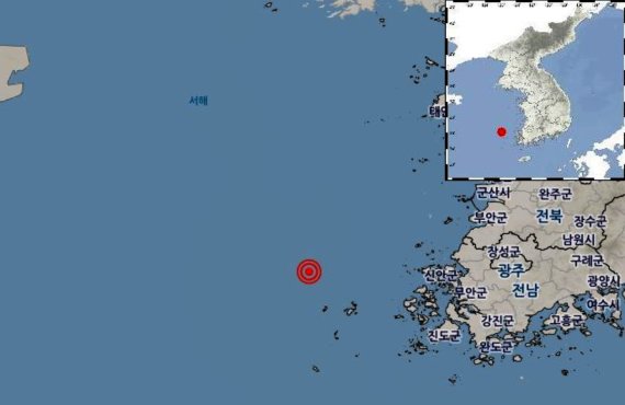 흑산도 북서쪽 해역서 4차례 여진