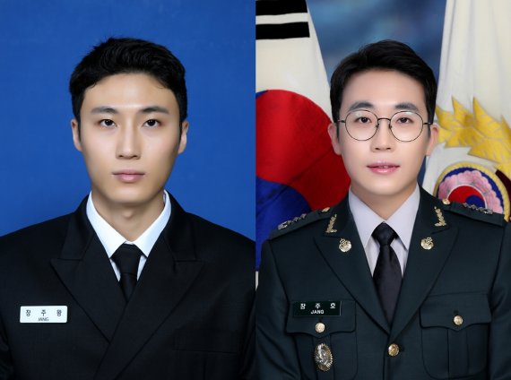 [서울=뉴시스] 친형제인 장주왕·장주호 대위. 2021.04.23. (사진=국방부 제공) *재판매 및 DB 금지