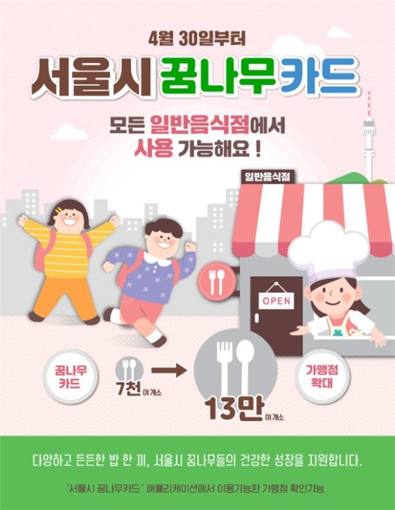 서울시 꿈나무카드 안내 포스터