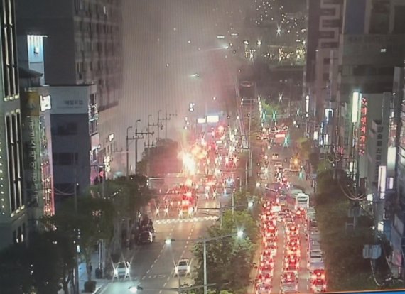 화재현장.(부산경찰청 제공)© 뉴스1