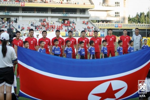 북한 축구 대표팀 선수들(대한축구협회 제공)© 뉴스1