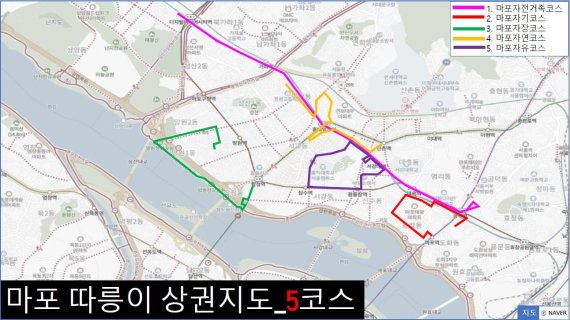 서울 마포구가 공개한 따릉이 상권지도 5코스.(마포구 제공)© 뉴스1