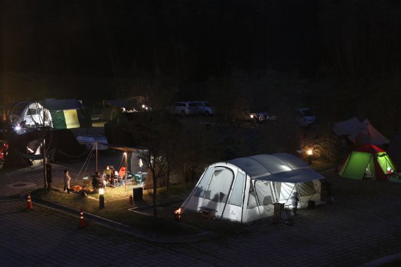 전남도가 5월 가족 안심 관광지로 선정한 담양군 금성산성 오토캠핑장 전경