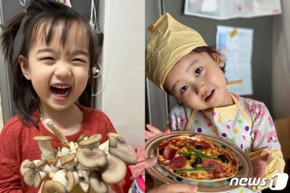 서울 중구의 어린이들이 '무럭무럭 버섯키우기', '봄꽃 피자 만들기' 놀이키트를 즐기고 있다.(중구 제공)© 뉴스1
