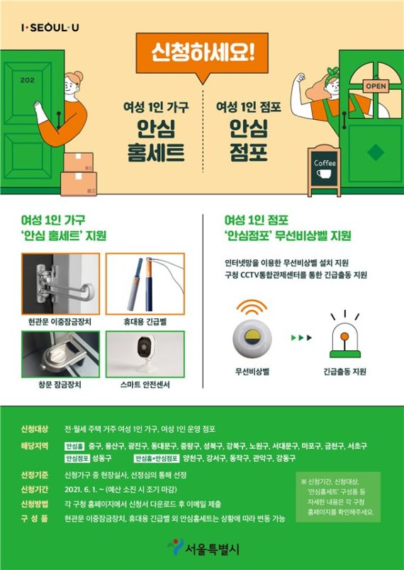 서울시, 여성 1인 가구에 범죄예방 안심장치 지원