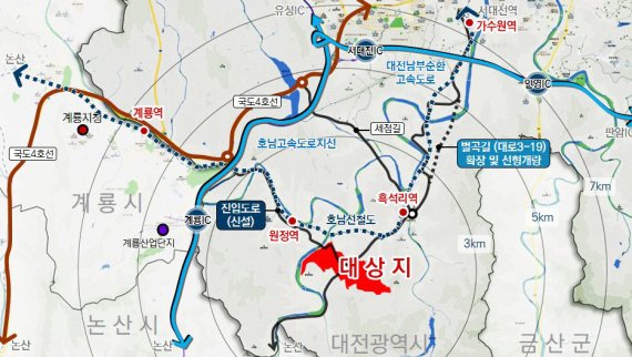 [대전=뉴시스] 대전 서구 평촌일반산업단지 위치도