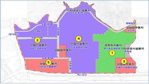 ‘엑스포재창조사업’ 5개 구역 현황