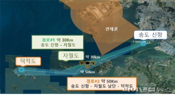 ‘장거리·해상 등 특화’ 분야 실증지역. /자료:인천국제공항공사 제공
