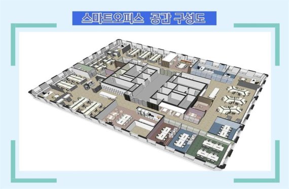서울 종로구 서울시교육청 10층에 조성될 예정인 스마트오피스 공간 구성도. (서울시교육청 제공)© 뉴스1