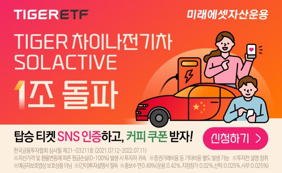 &nbsp;미래에셋 ‘TIGER 차이나전기차 SOLACTIVE ETF’ 순자산 1조원 돌파 이벤트