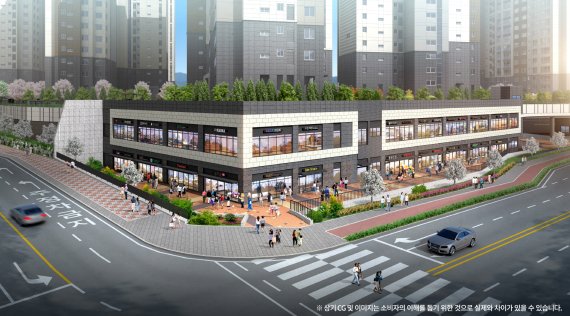 [▲신아산 모아엘가 비스타 2차 상가 투시도]