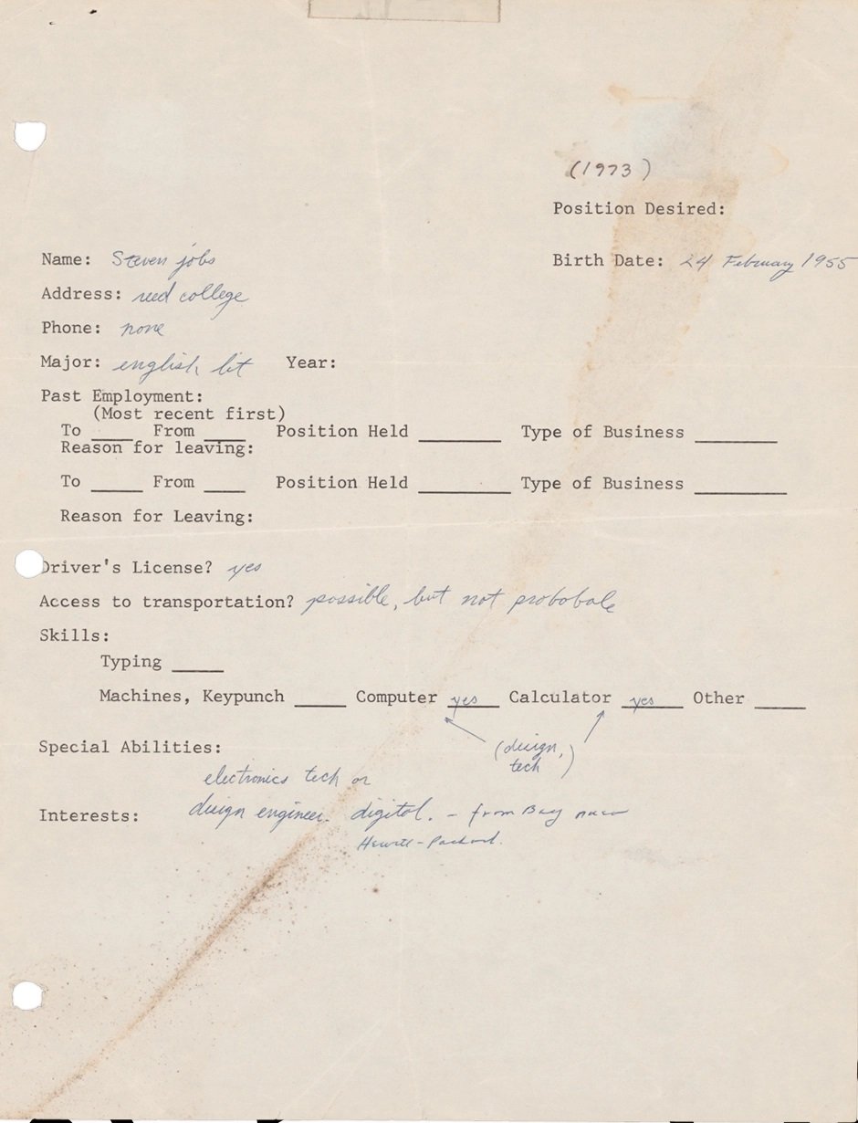 스티브 잡스 첫 자필 이력서, NFT 경매로 나와 - 파이낸셜뉴스