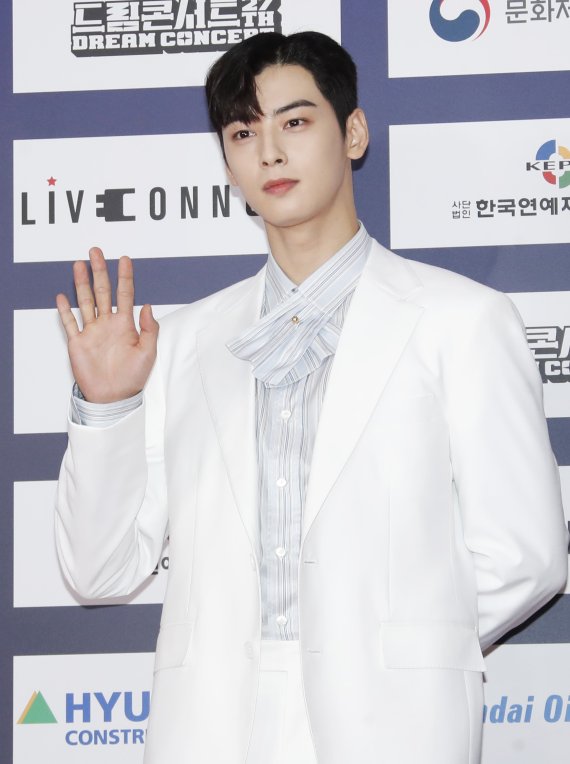 아스트로 차은우가 26일 오후 서울 월드컵경기장에서 열린 ‘제27회 드림콘서트’ 레드카펫 행사에 참석해 포즈를 취하고 있다. 2021.6.26./뉴스1 © News1 권현진 기자