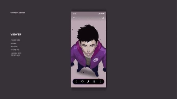 카카오웹툰 이용화면 예시. 한 편의 애니메이션 영화를 보는 듯한 기분을 들게 한다. (카카오웹툰 프리미어 홈페이지 갈무리) © 뉴스1