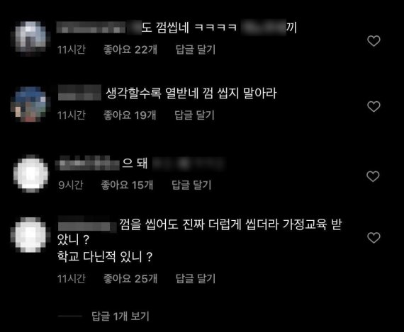 강백호 인스타그램에 올라왔던 댓글들 캡쳐
