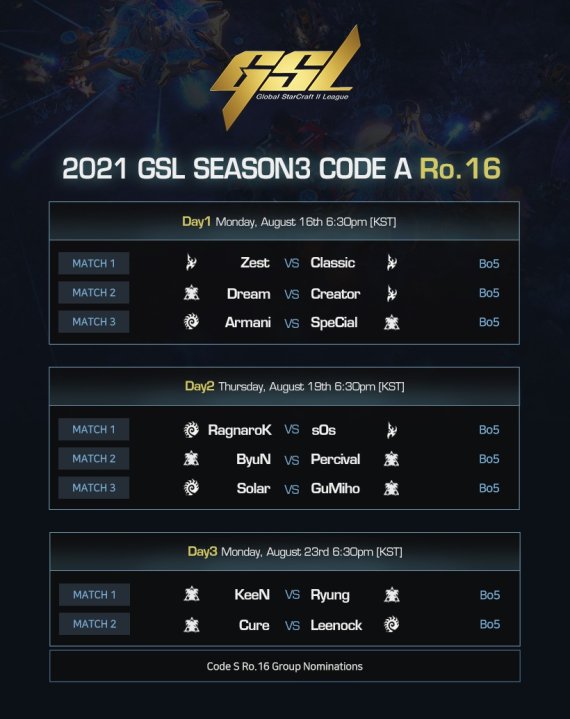 아프리카TV, ‘2021 GSL 시즌3’ 오는 16일 개막