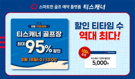 골프 예약 플랫폼 티스캐너는 그린피를 최대 95% 할인하는 타임 세일 이벤트를 실시한다. /사진=티스캐너