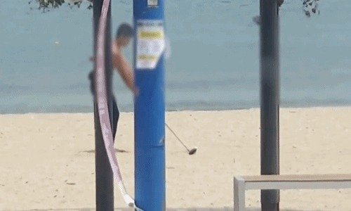 울산 진하해수욕장 '골프남'..경찰 출석요구도 거부