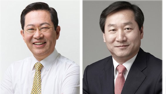 민주당 박남춘 인천시장(왼쪽), 국민의힘 유정복 전 인천시장.© 뉴스1 /사진=뉴스1