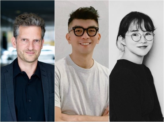 왼쪽부터 바스티안 메이레종 집행위원장, 로이스톤 탄 감독, 윤단비 감독 © 뉴스1