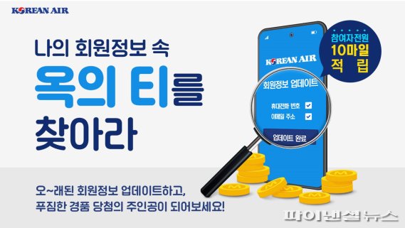 대한항공, 스카이패스 회원정보 갱신 프로모션