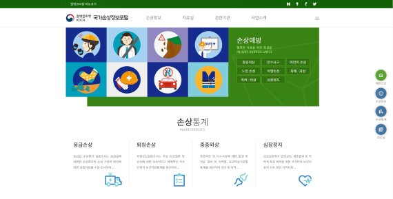 [서울=뉴시스] 질병관리청 국가손상정보포털 화면. (사진=국가손상정보포털 홈페이지 캡처). 2021.09.09. photo@newsis.com *재판매 및 DB 금지