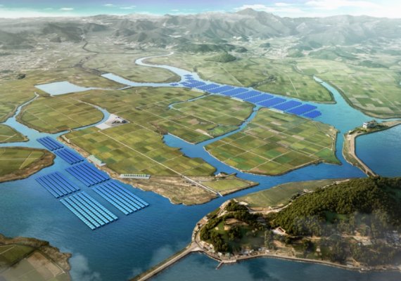 해창만 수상태양광. OCI 제공.