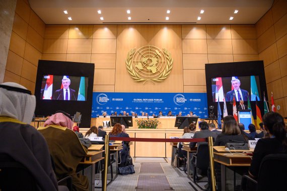 유엔(UN) 전산망에 대한 해킹 시도가 있었다는 사실을 유엔 대변인이 지난 2019년 12월 9일(현지시간) 밝혔다. 사진은 유엔 제네바 지부에서 회의하는 모습. 사진=뉴시스