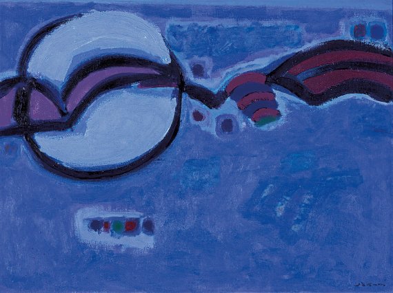추정가 3억3000만원~4억5000만원, 김환기,달과 산, oil on canvas, 45.5×60.6cm (12), 1967. /사진=뉴시스