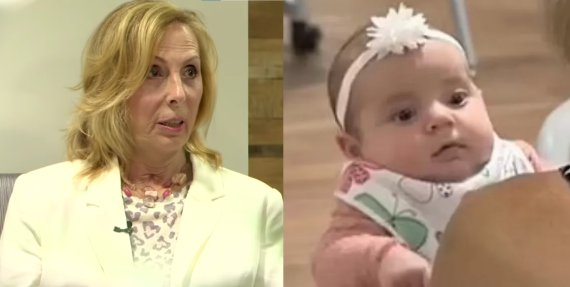 캐시 패튼(왼쪽)은 딸의 출산 소식에 병원을 찾았다가 심장마비로 죽음의 문턱까지 갔다. 그러다 손녀딸(오른쪽)의 출생 소식에 기적적으로 의식을 되찾았다. (유튜브 갈무리) © 뉴스1