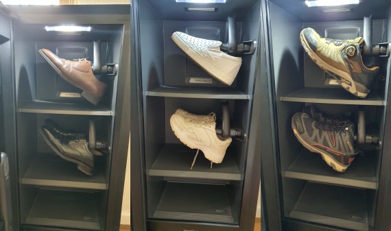 삼성 비스포크 슈드레서에 구두, 골프화, 등산화를 각각의 모드로 관리해봤다. © News1 정상훈 기자© 뉴스1